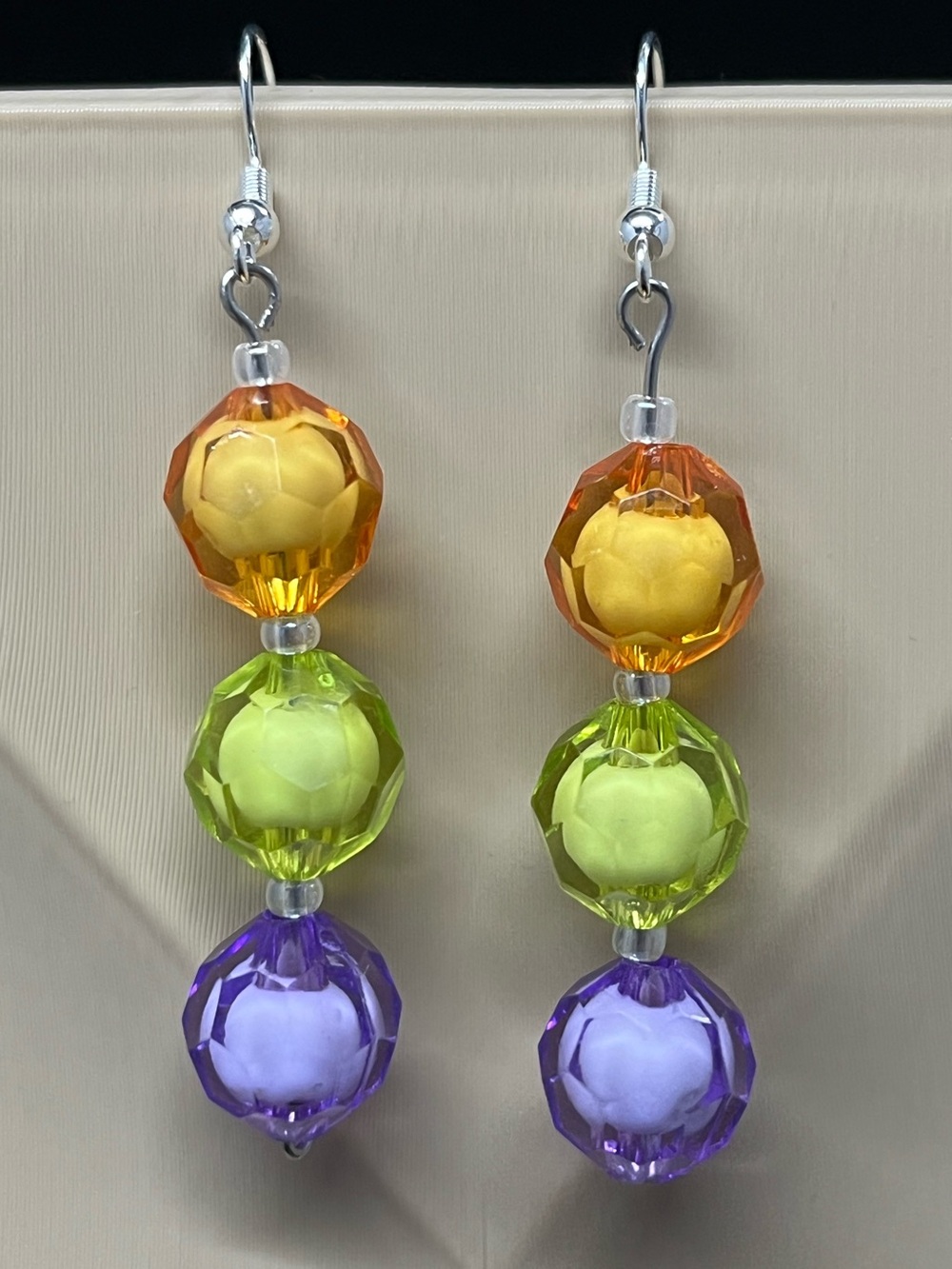"Witch's Candy" Hand Crafted Faceted Beaded Drop Earrings 🎃 | Halloween Earrings